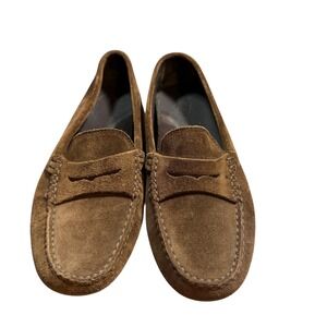 Aurelien Driving Loafers Womens Size 38 / US 8 Brown Suede Penny Loafers